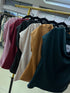 Satin Short Sleeves Cowl Neckline  Tops